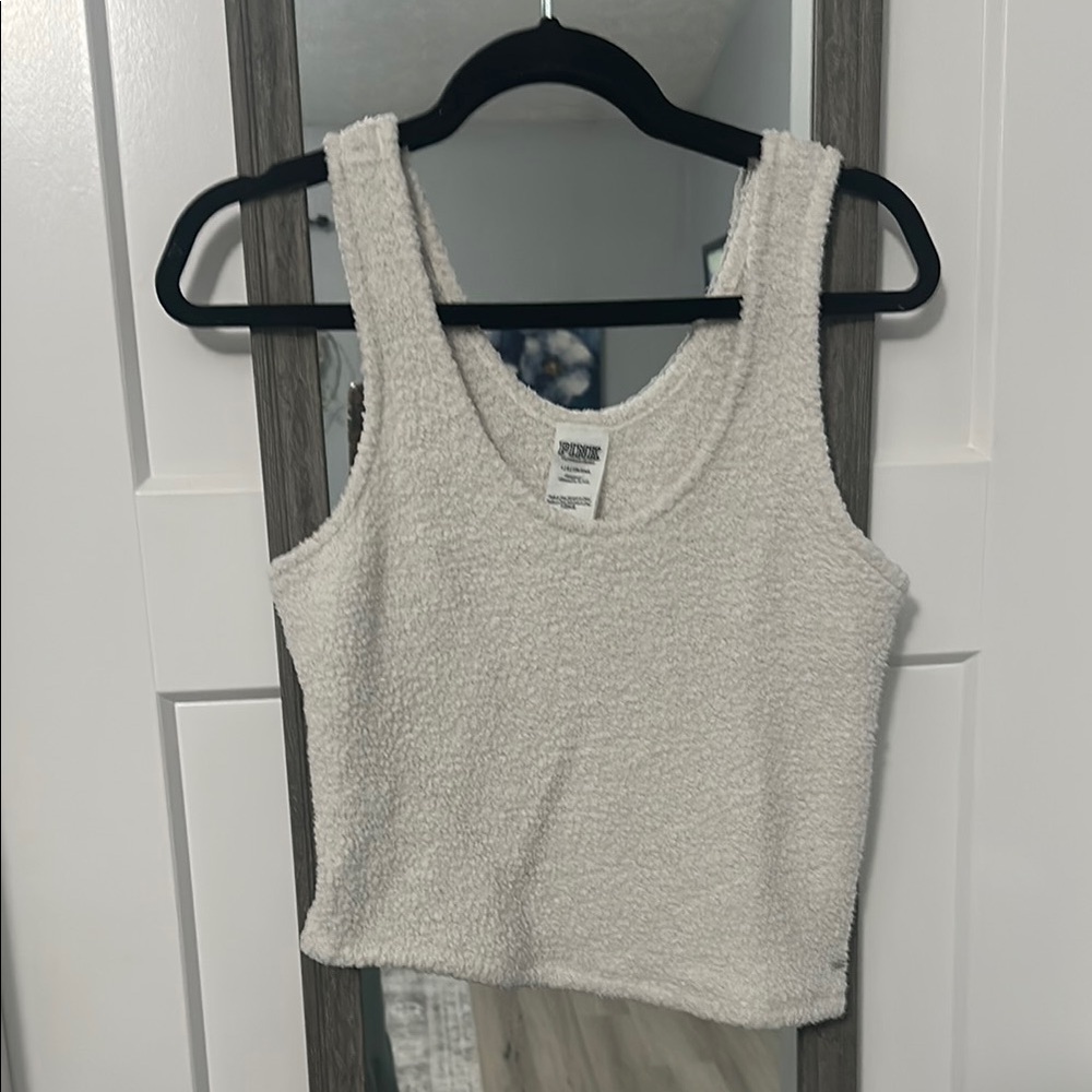 PINK Victoria's Secret Crop Tank Top soft material Cream color size large